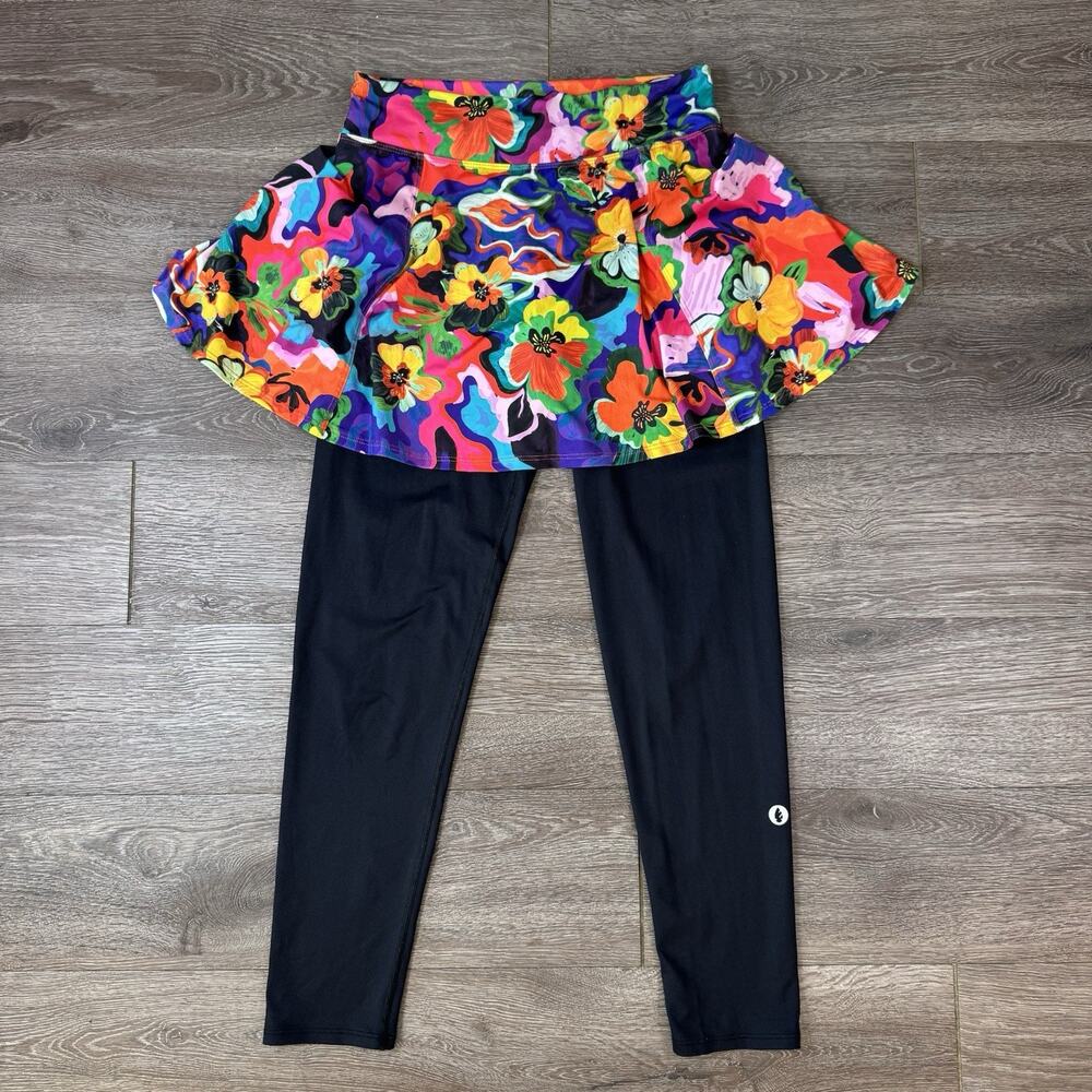 DONA JO Love Skirted Capri Leggings Size 2 / Large Colorful